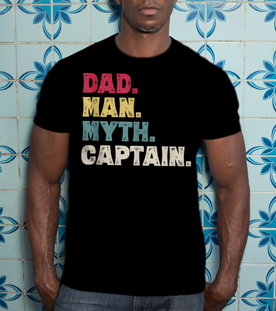 Dad Man Myth Captain Funny Father's Day Vintage T-Shirt