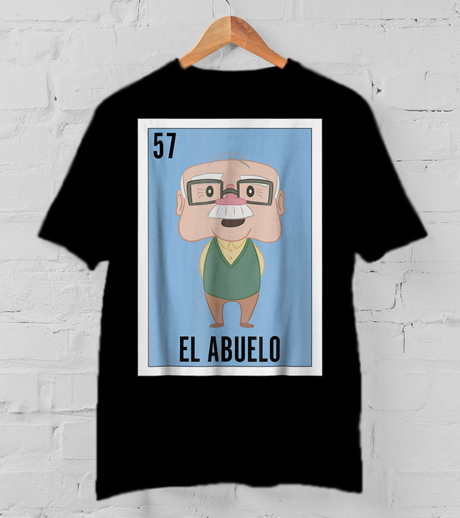 Mens Mexican Loteria El Abuelo 57 T-Shirt