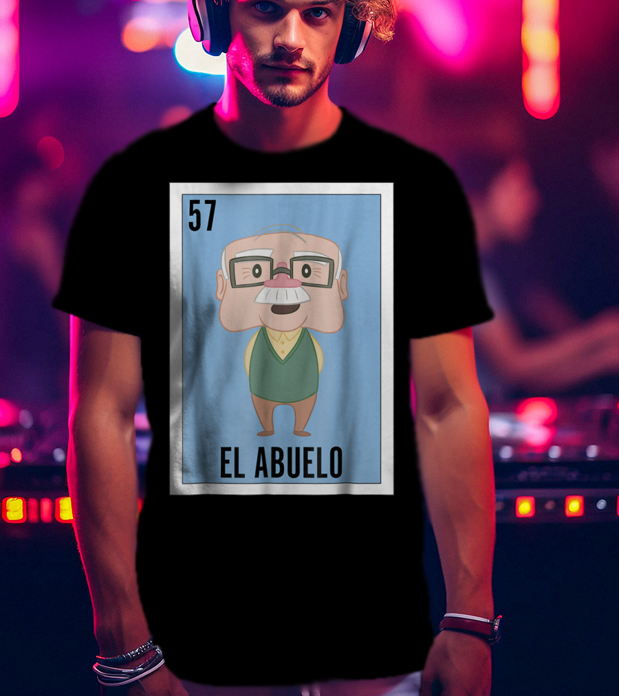 Mens Mexican Loteria El Abuelo 57 T-Shirt