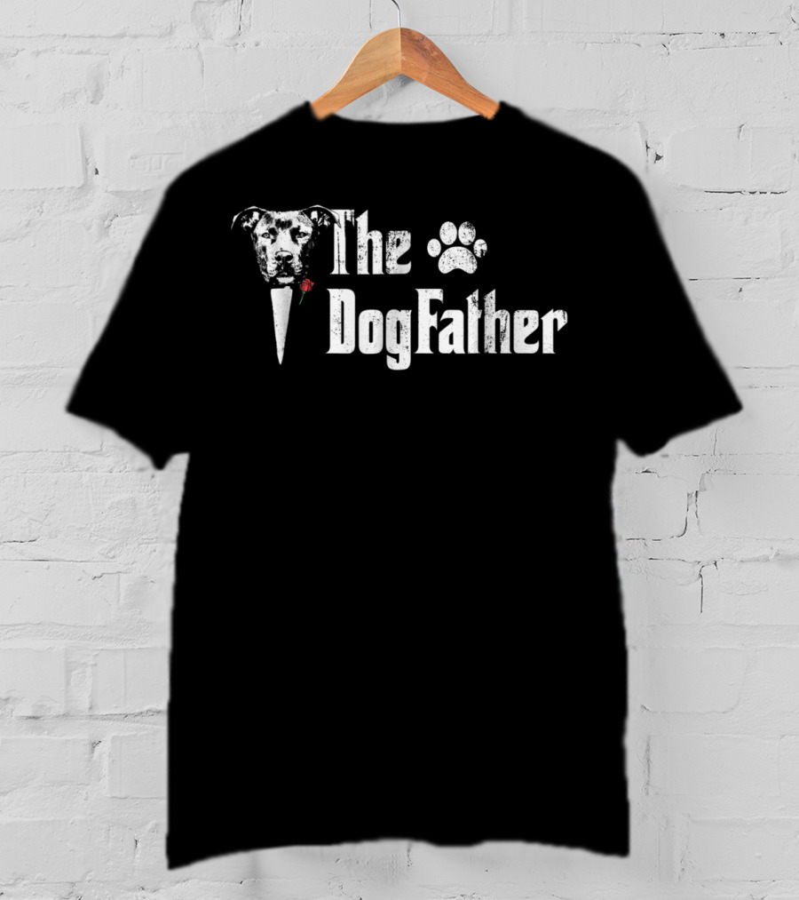 The DogFather Pitbull Dog Dad Father's Day Mens T-Shirt