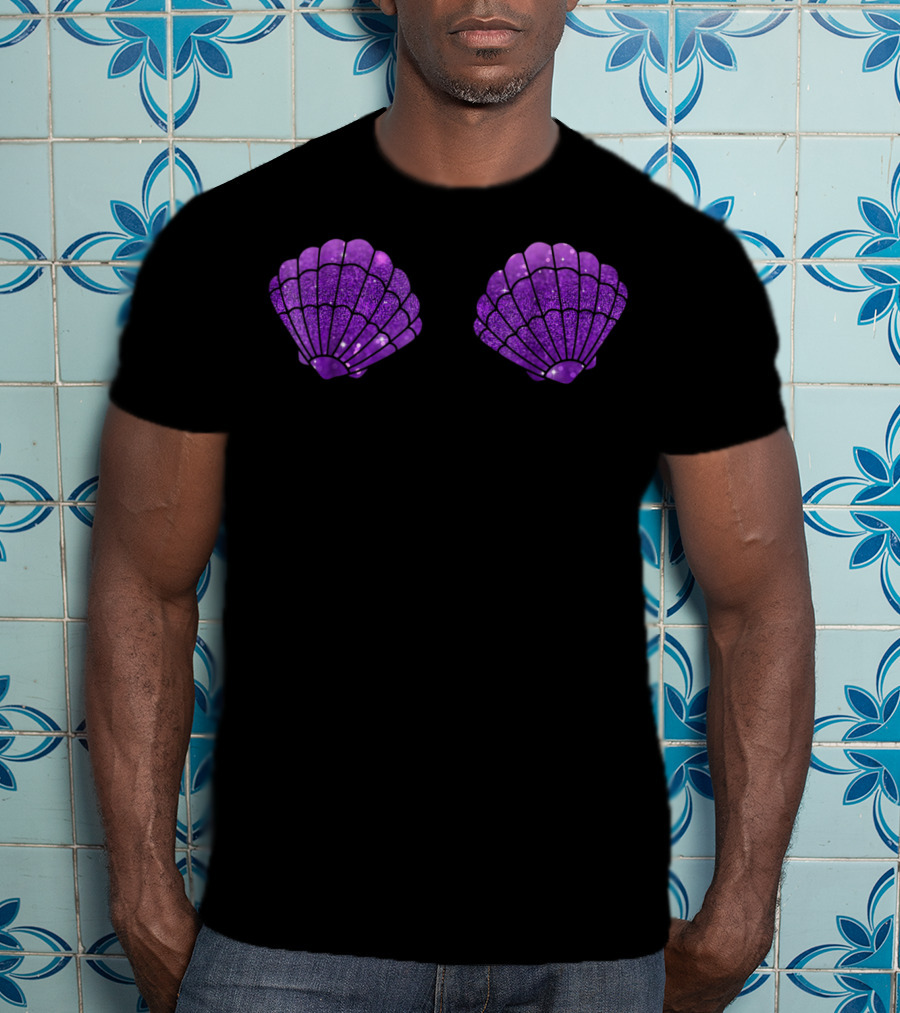 Mermaid Festival Seashell Bra Party Purple Shell Top T-Shirt