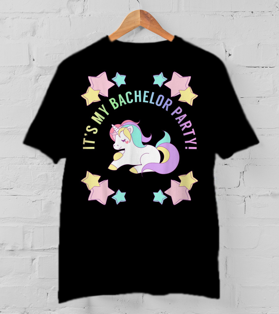 IT'S MY BACHELOR PARTY Unicorn And Stars T-Shirt