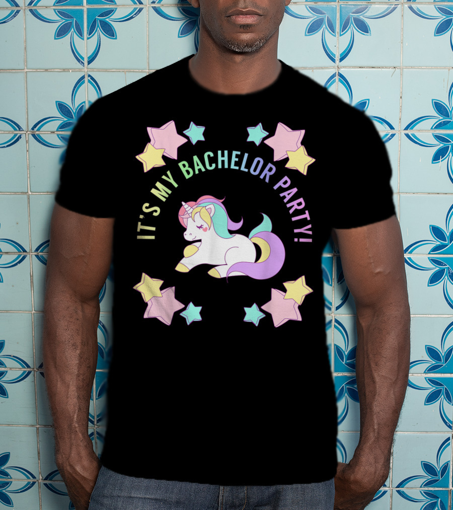 IT'S MY BACHELOR PARTY Unicorn And Stars T-Shirt