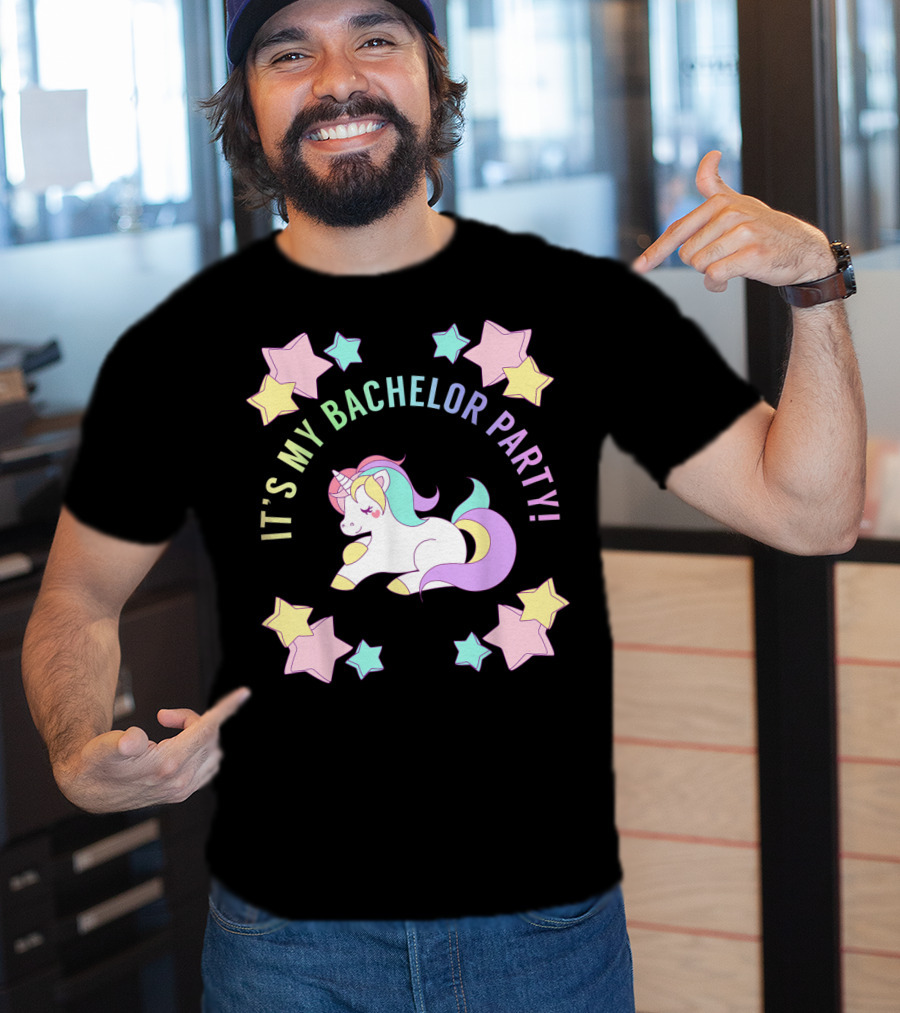 IT'S MY BACHELOR PARTY Unicorn And Stars T-Shirt