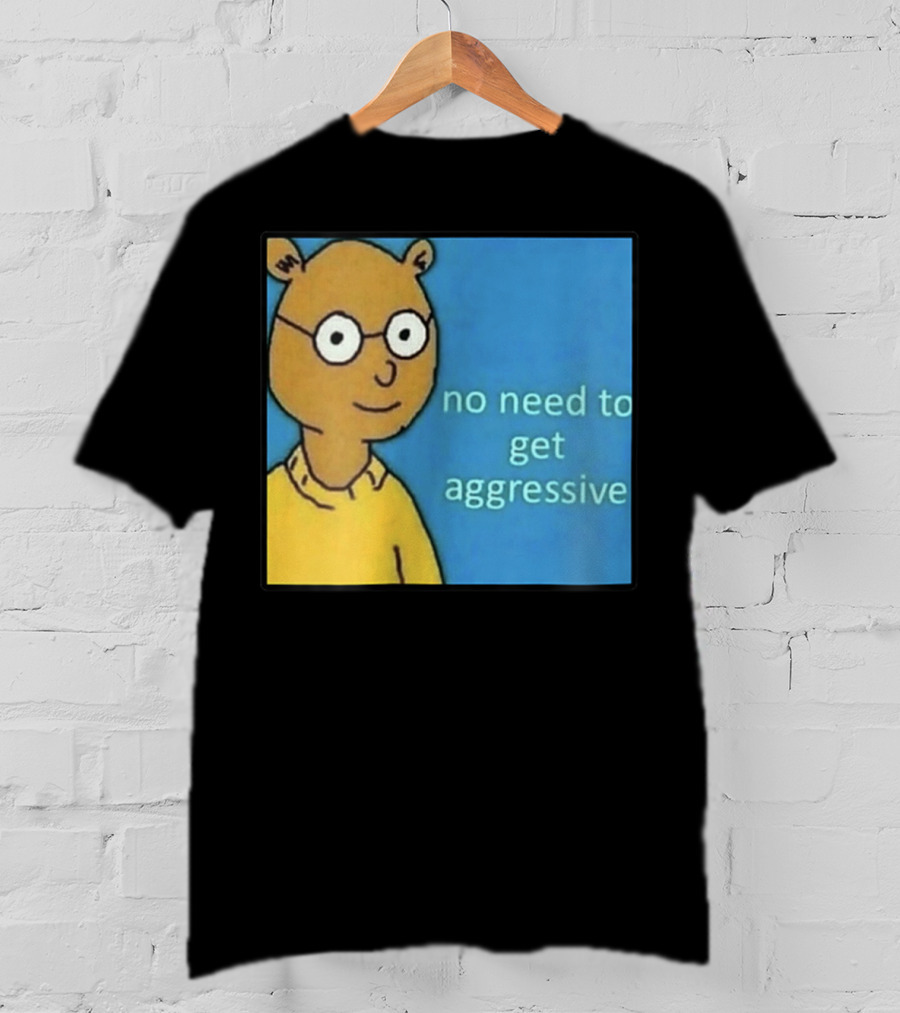 No Need To Get Aggressive Meme Bear Funny Aesthetic T-Shirt