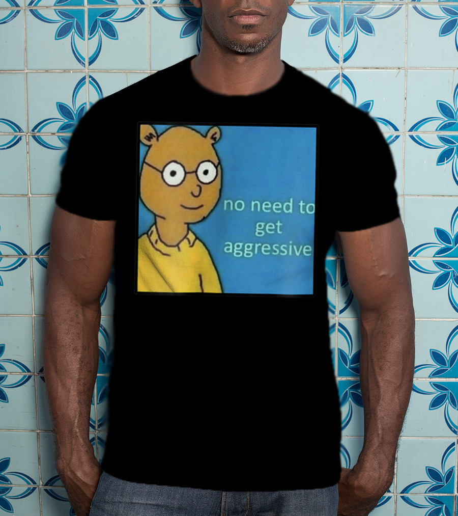 No Need To Get Aggressive Meme Bear Funny Aesthetic T-Shirt