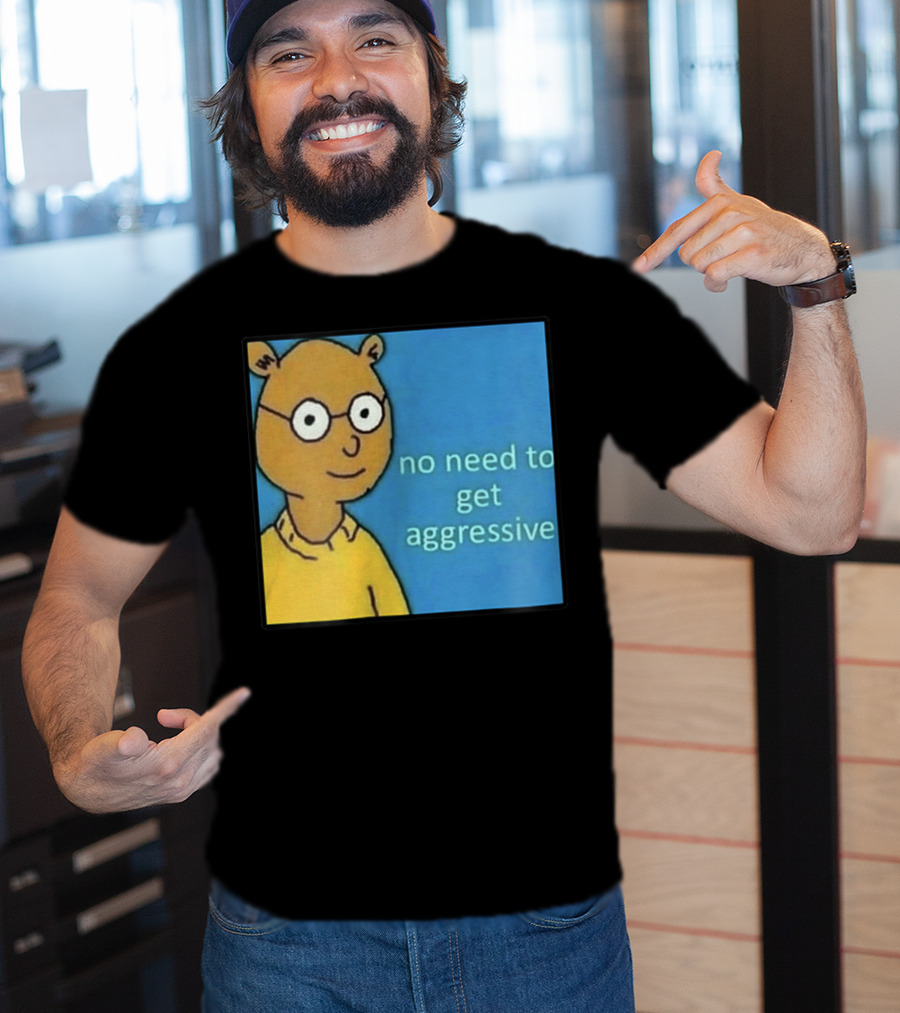 No Need To Get Aggressive Meme Bear Funny Aesthetic T-Shirt