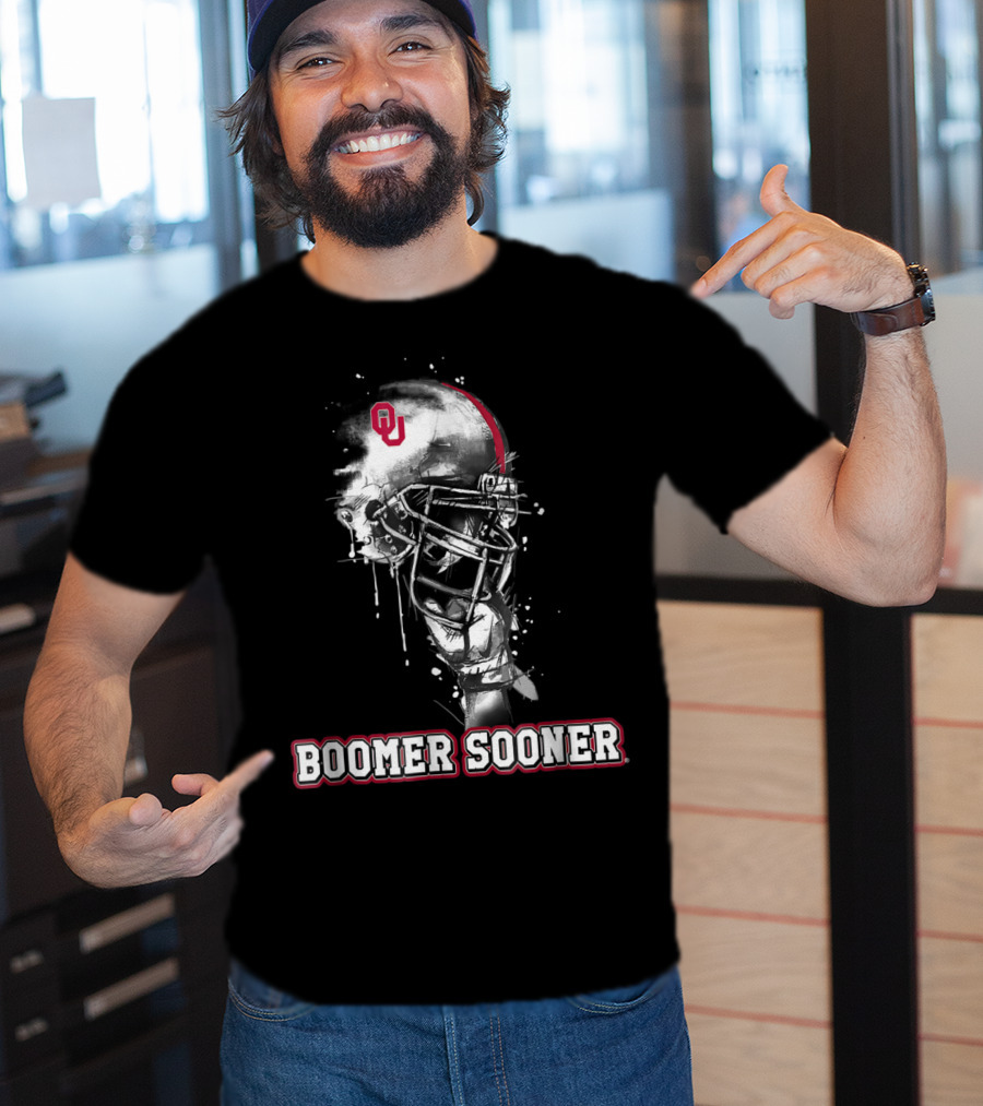 Boomer Sooner Oklahoma Sooners Helmet OU T-Shirt