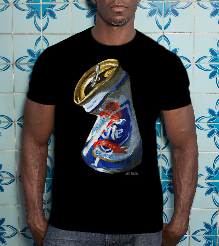 Pabst Blue Ribbon Crushed Beer Can T-Shirt