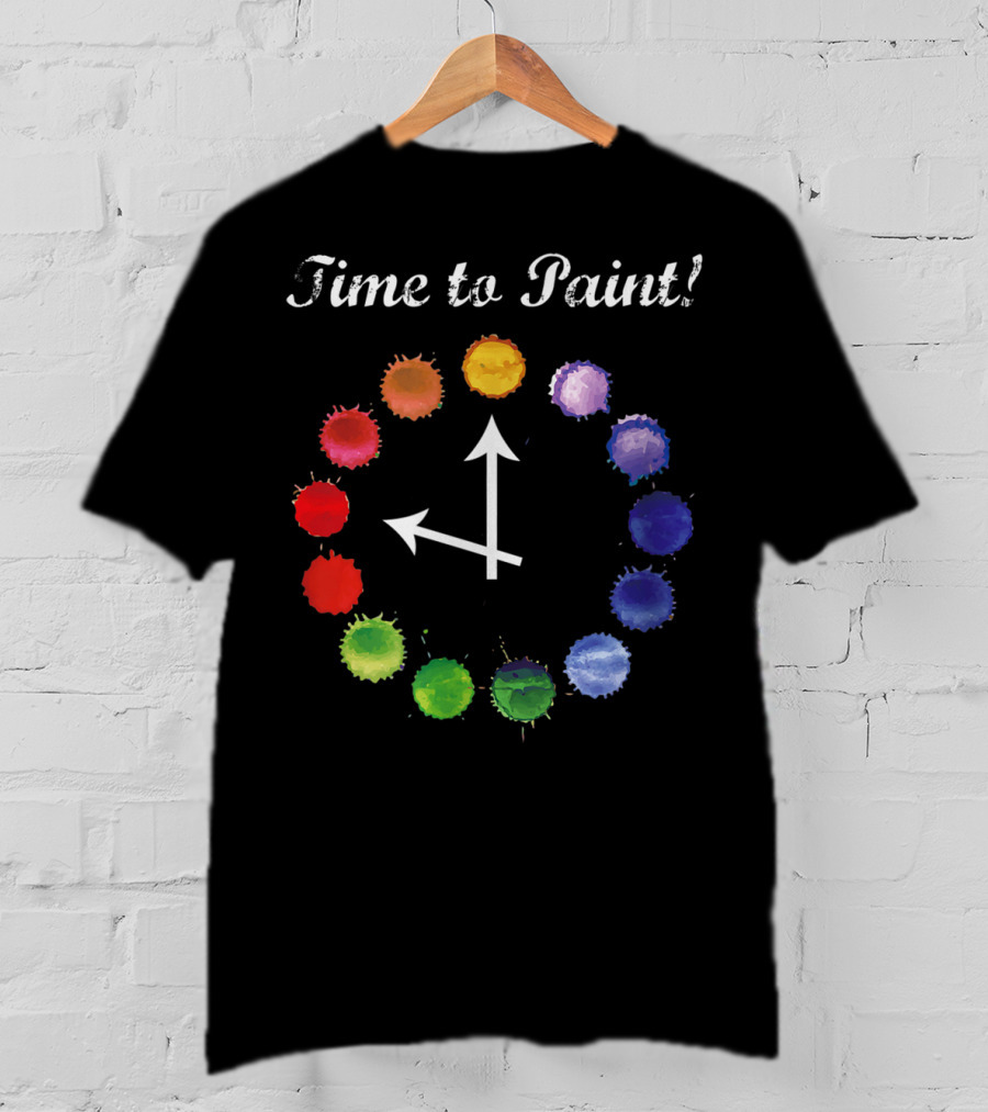Time To Paint Colorful Clock Palette T-Shirt