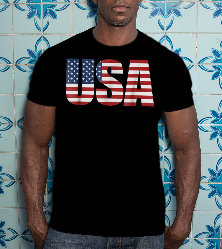 USA American Flag Patriotic Men T-Shirt