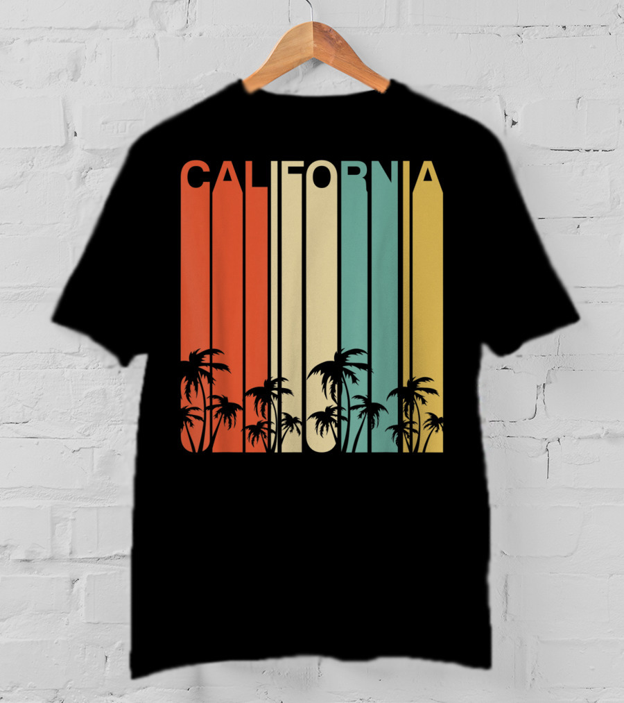 California Retro Surf Vintage 80s Beach Palms T-Shirt
