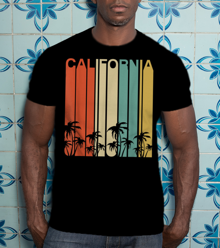 California Retro Surf Vintage 80s Beach Palms T-Shirt