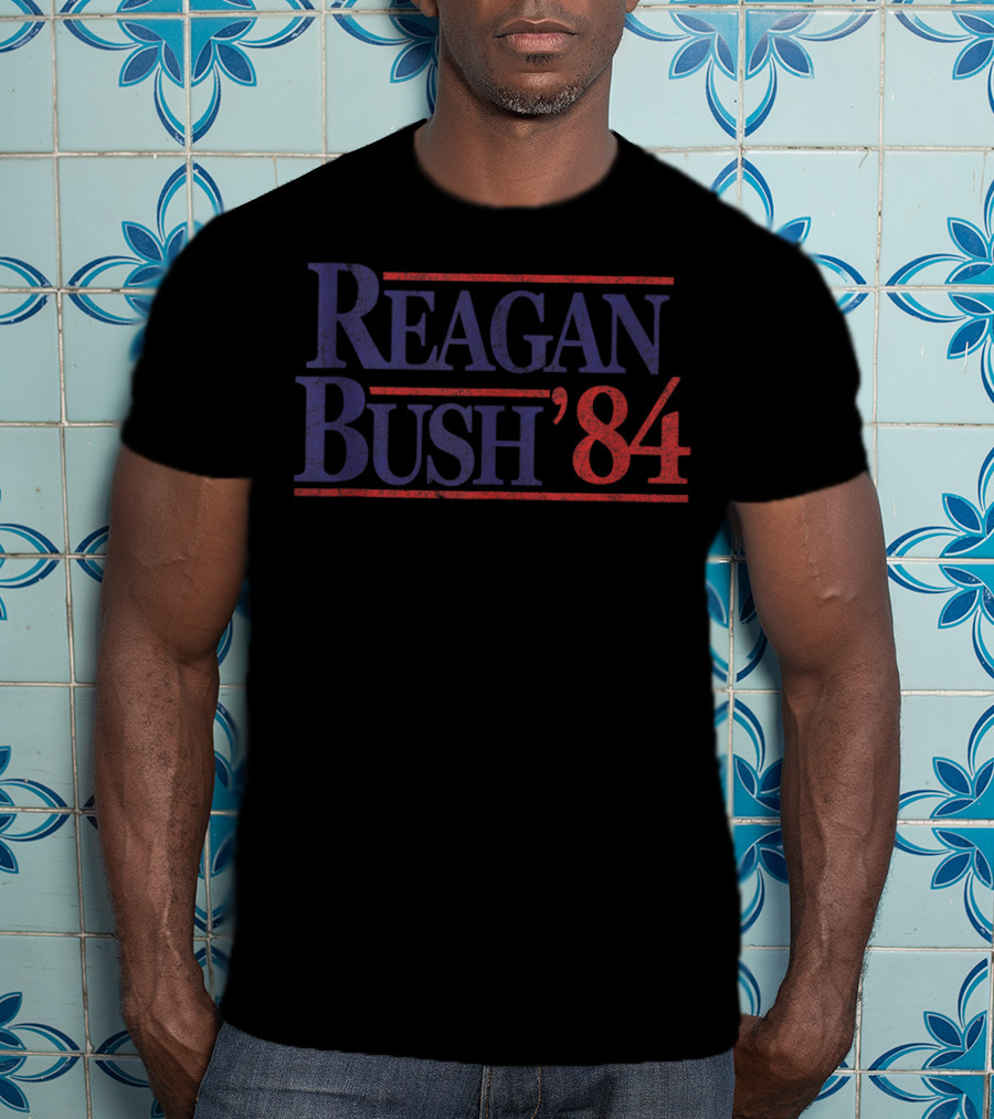 Reagan Bush '84 Retro Republican Campaign T-Shirt