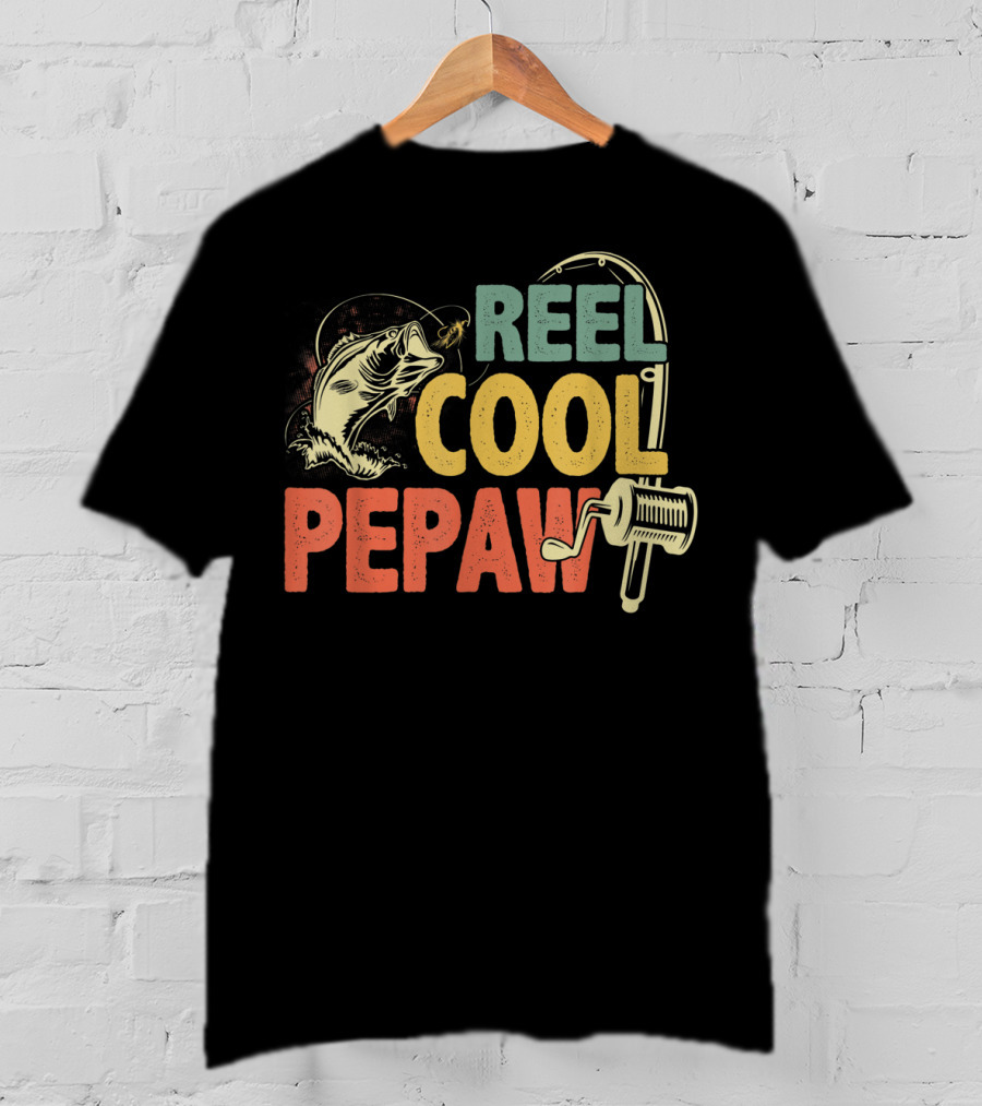 Retro Vintage Reel Cool Pepaw For Fishing Enthusiasts T-Shirt