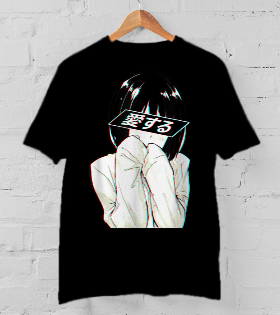 Sad Anime Girl Ai Suru Trashy Waifu Clothing Anime T-Shirt