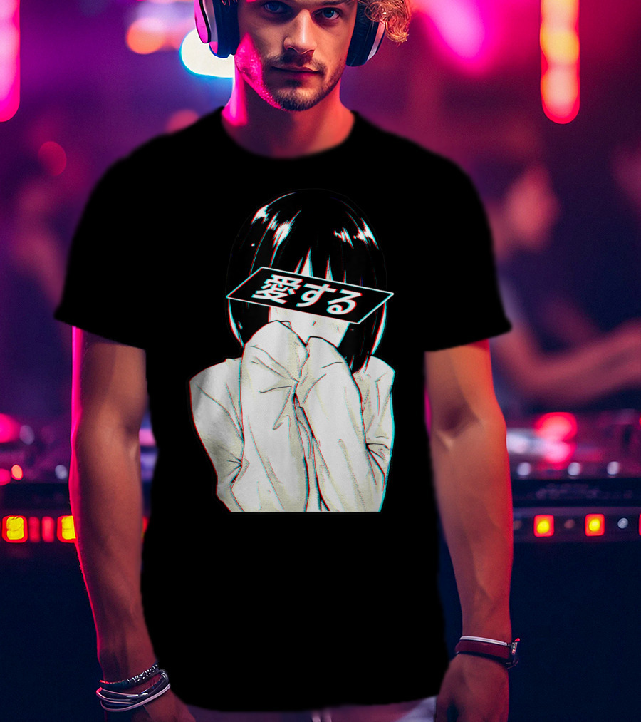 Sad Anime Girl Ai Suru Trashy Waifu Clothing Anime T-Shirt