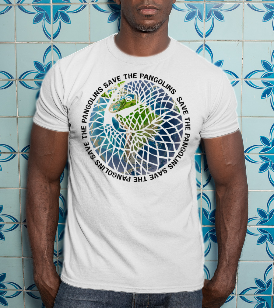 Save The Pangolins Endangered Pangolin Circular Mosaic T-Shirt