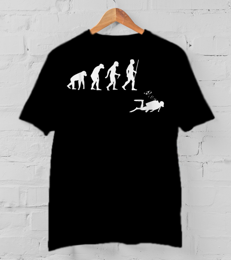 Scuba Diving Evolution Journey Through Time T-Shirt