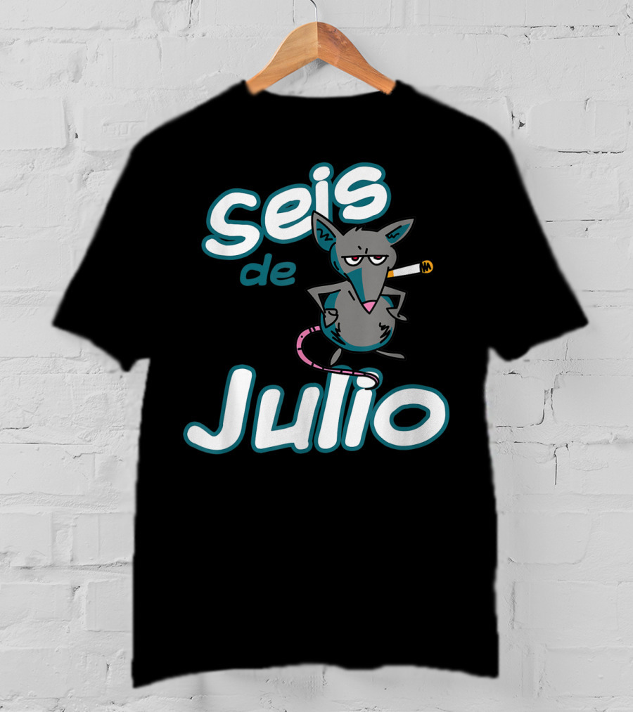 Seis De Julio Smoking Rat Character T-Shirt