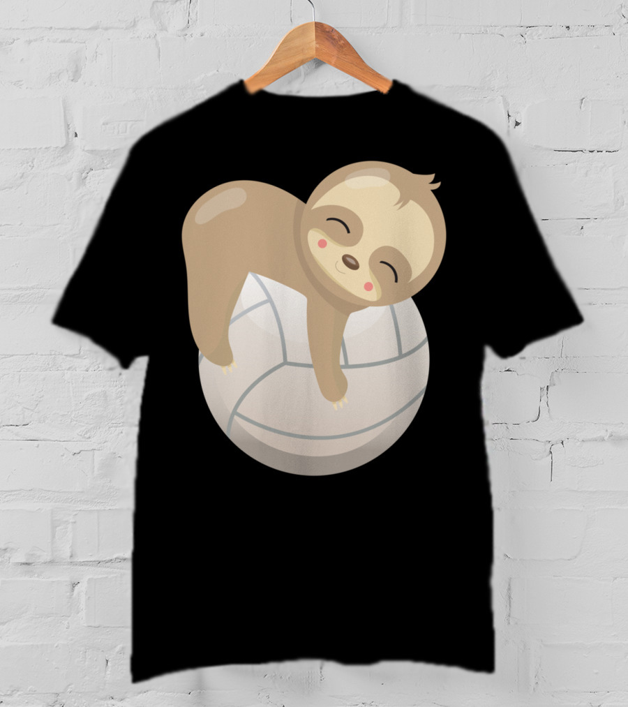 Sloth Volleyball Animal Love Cute Sleeping Baby T-Shirt
