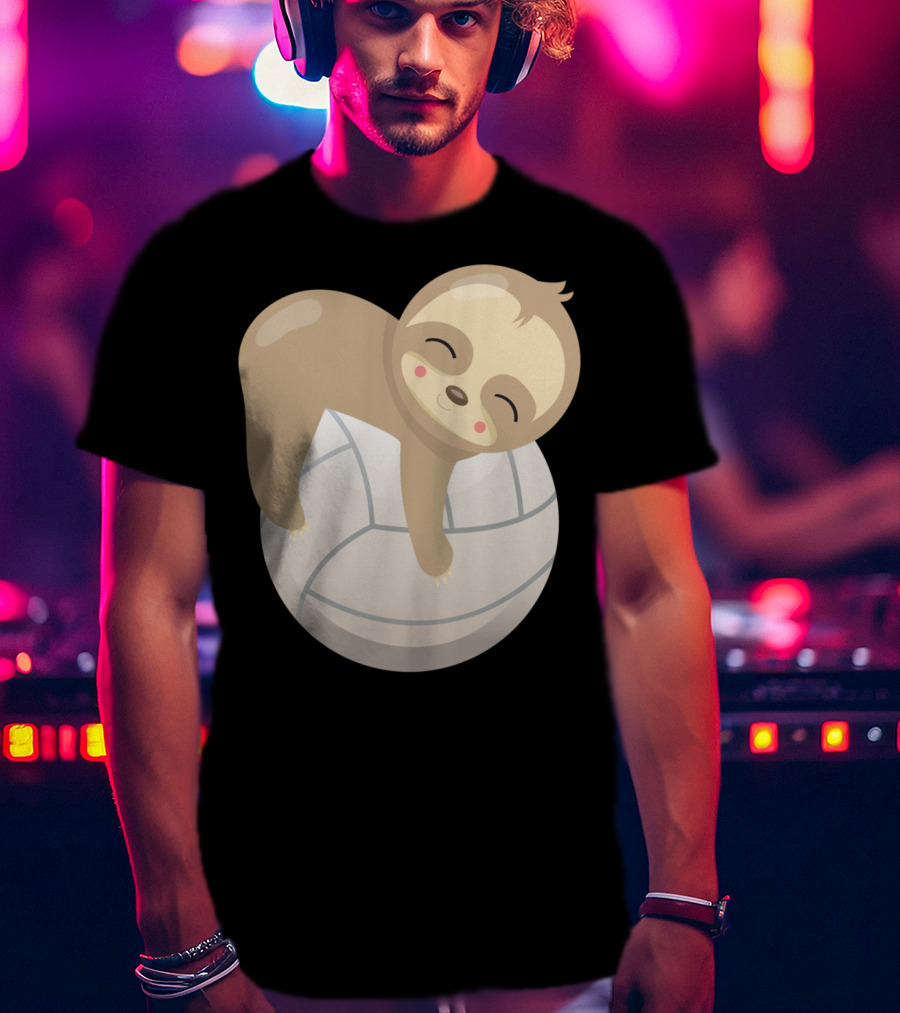 Sloth Volleyball Animal Love Cute Sleeping Baby T-Shirt