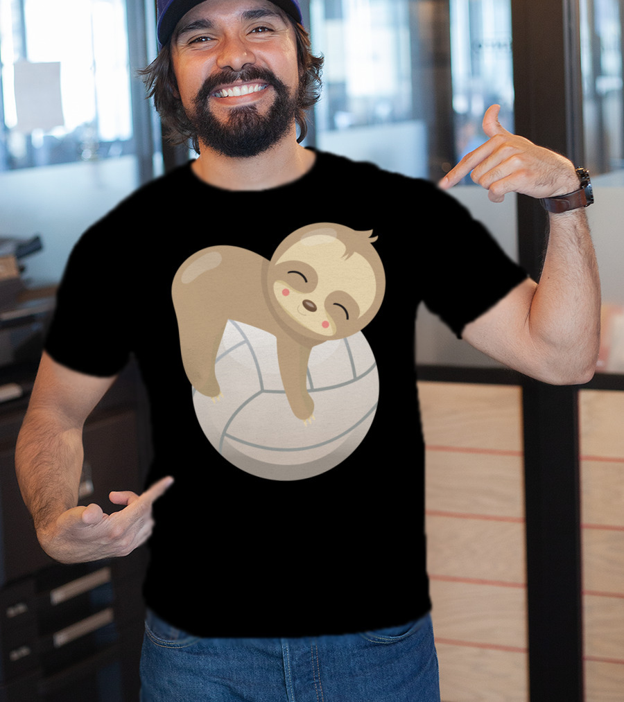 Sloth Volleyball Animal Love Cute Sleeping Baby T-Shirt