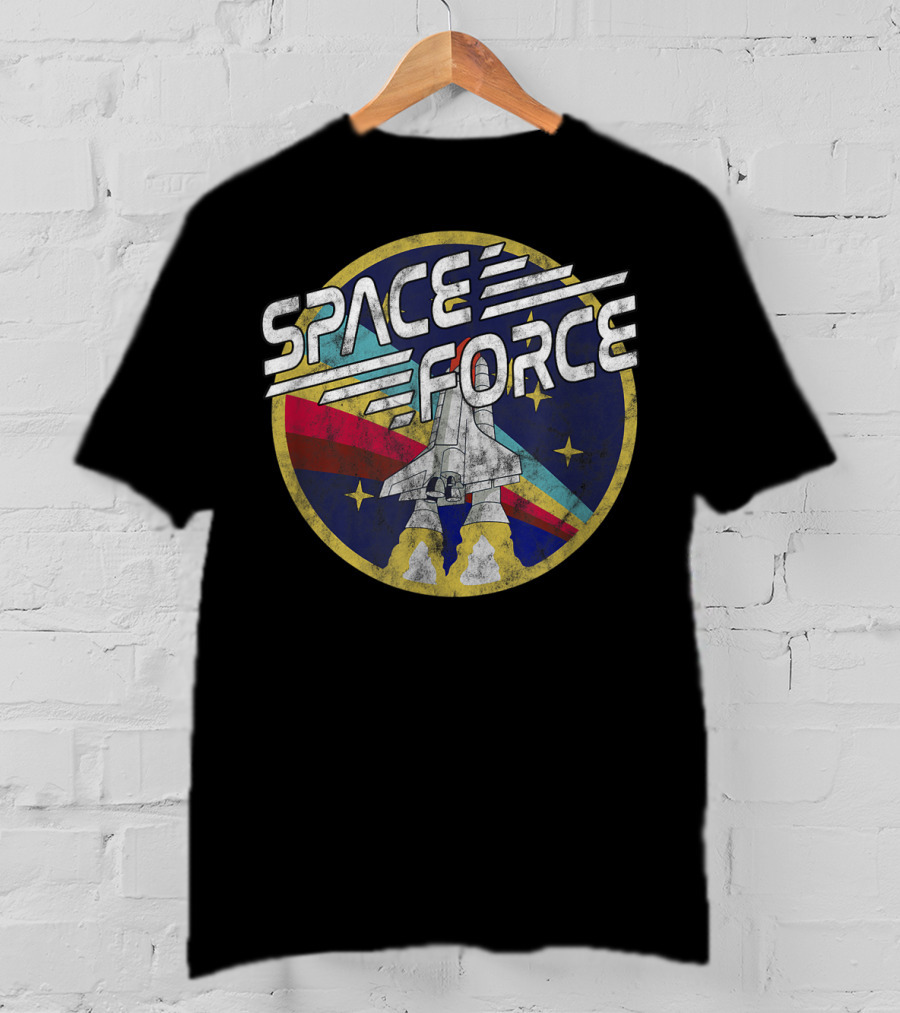 Space Force Retro Shuttle Badge T-Shirt