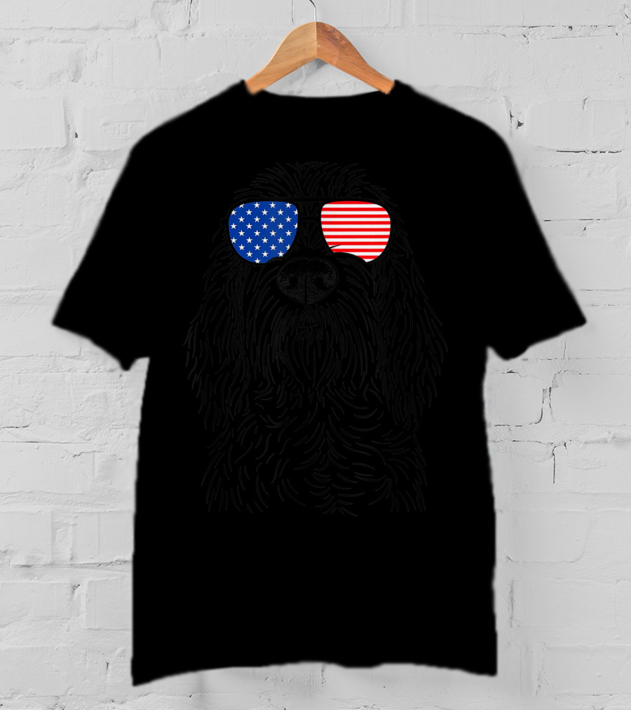 Stefano The Spinone Italiano Stars And Stripes American Sunglasses T-Shirt