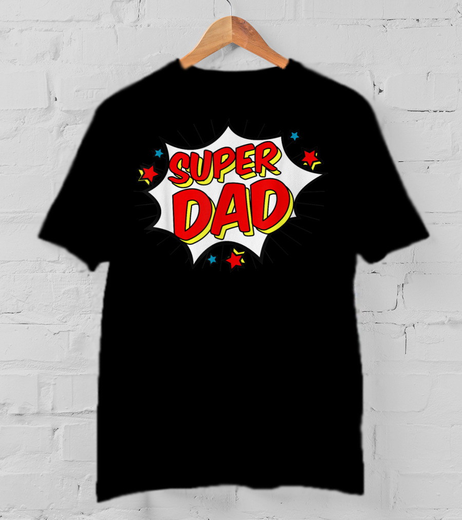 Superhero Super Dad Comic Book Style Matching Family Hero T-Shirt