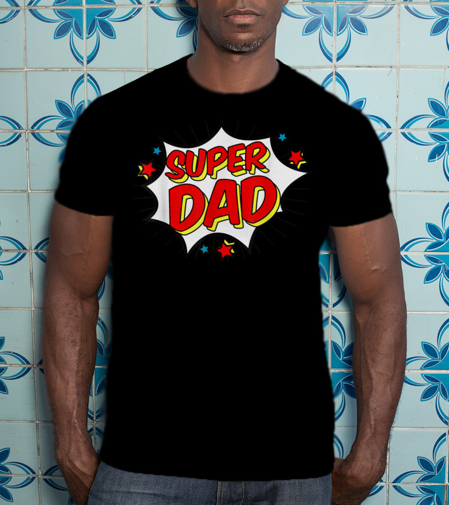 Superhero Super Dad Comic Book Style Matching Family Hero T-Shirt
