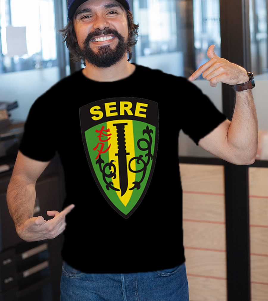 SERE Survival Evasion Resistance And Escape Military Patch With Dagger Emblem T-Shirt