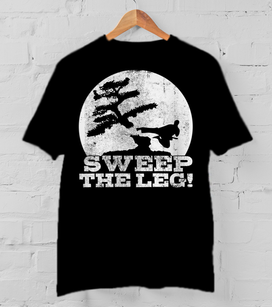 Sweep The Leg Karate Silhouette Bonsai Moon T-Shirt