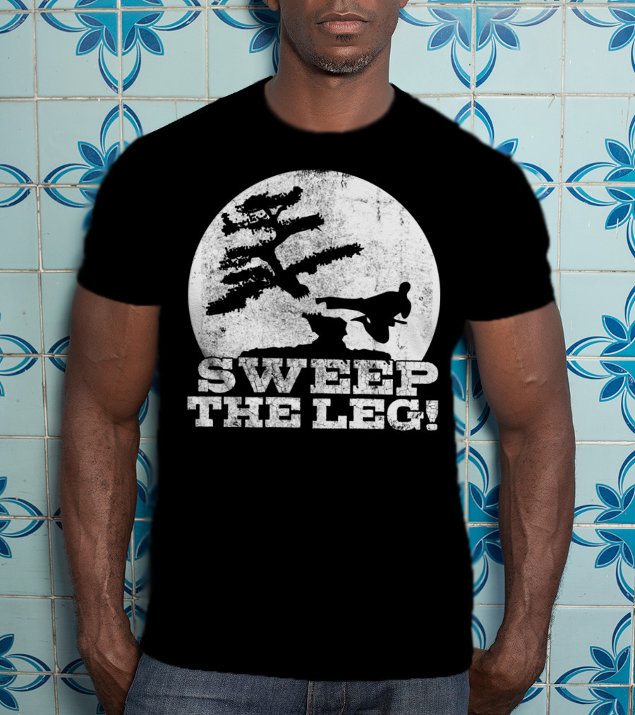 Sweep The Leg Karate Silhouette Bonsai Moon T-Shirt