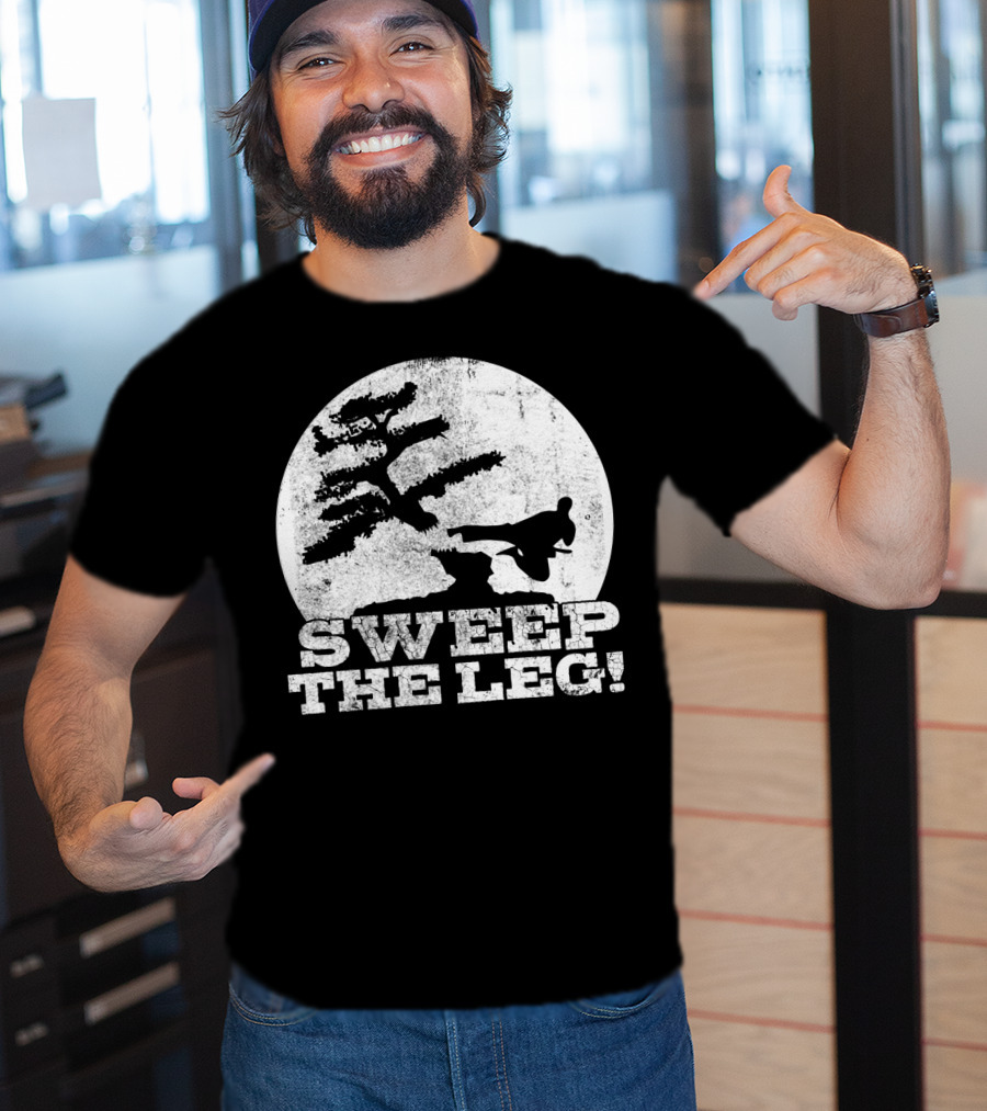 Sweep The Leg Karate Silhouette Bonsai Moon T-Shirt