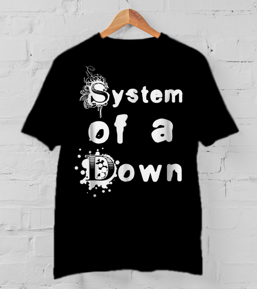 System Of A Down Ornate Lettering With Artistic Design Elements T-Shirt