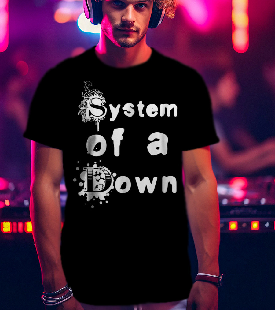 System Of A Down Ornate Lettering With Artistic Design Elements T-Shirt