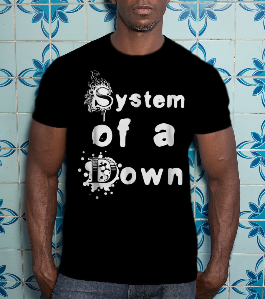 System Of A Down Ornate Lettering With Artistic Design Elements T-Shirt