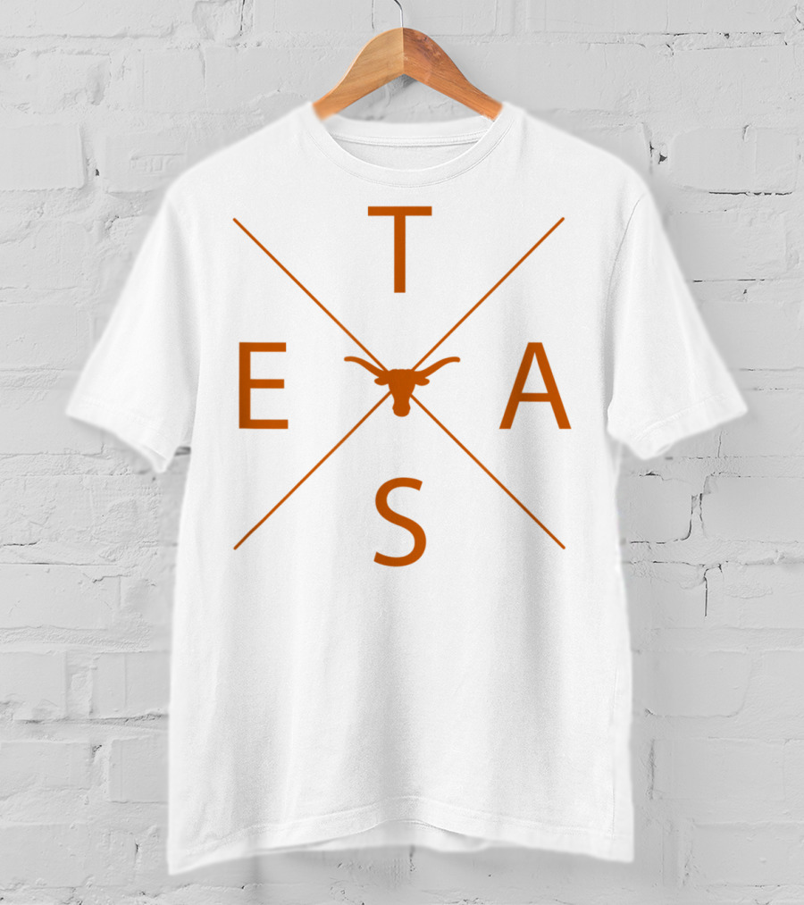 Texas Lone Star State Pride Cool Native Bull Head Monogram Texas T-Shirt