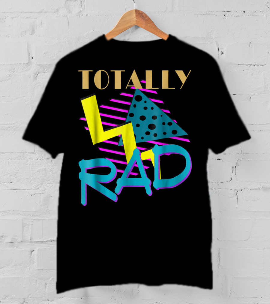 Totally Rad 1980s Vintage Eighties Style With Geometric T-Shirt