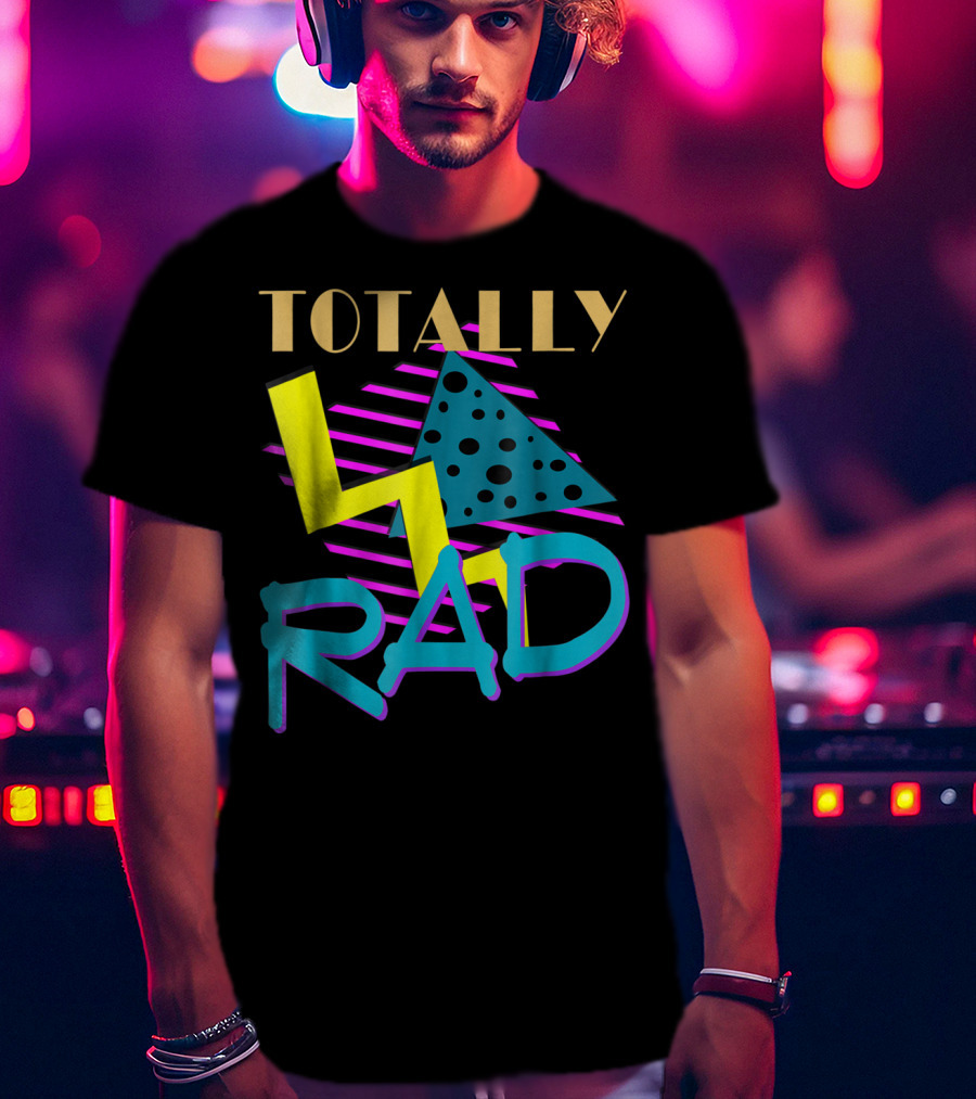 Totally Rad 1980s Vintage Eighties Style With Geometric T-Shirt