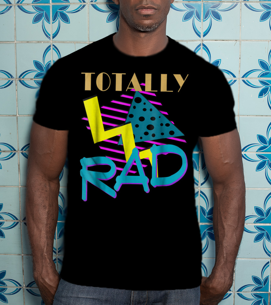 Totally Rad 1980s Vintage Eighties Style With Geometric T-Shirt