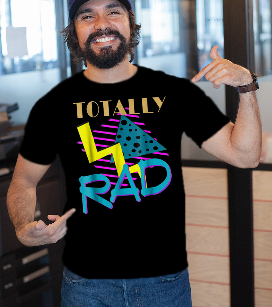 Totally Rad 1980s Vintage Eighties Style With Geometric T-Shirt