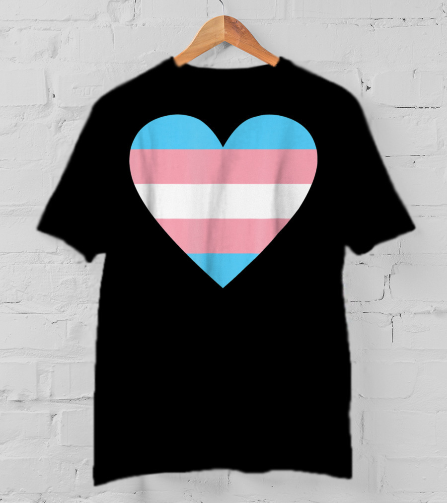 Transgender Flag Heart For Pride T-Shirt
