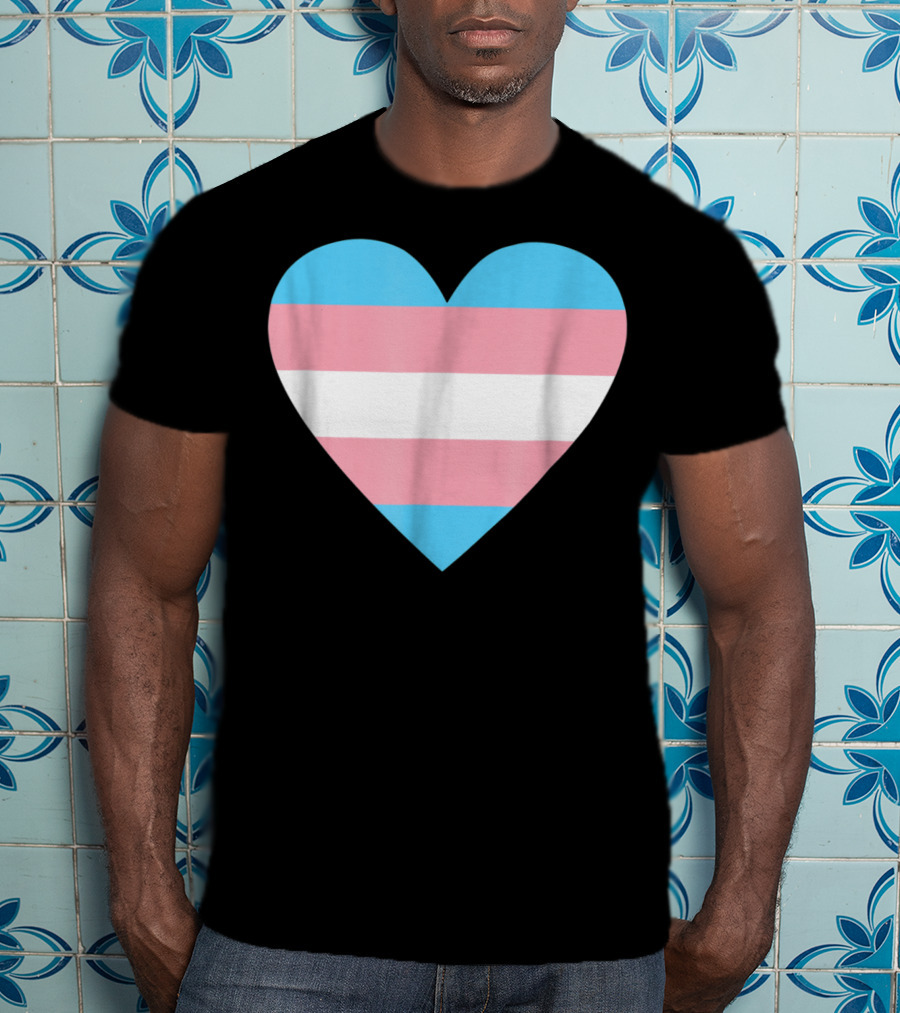 Transgender Flag Heart For Pride T-Shirt