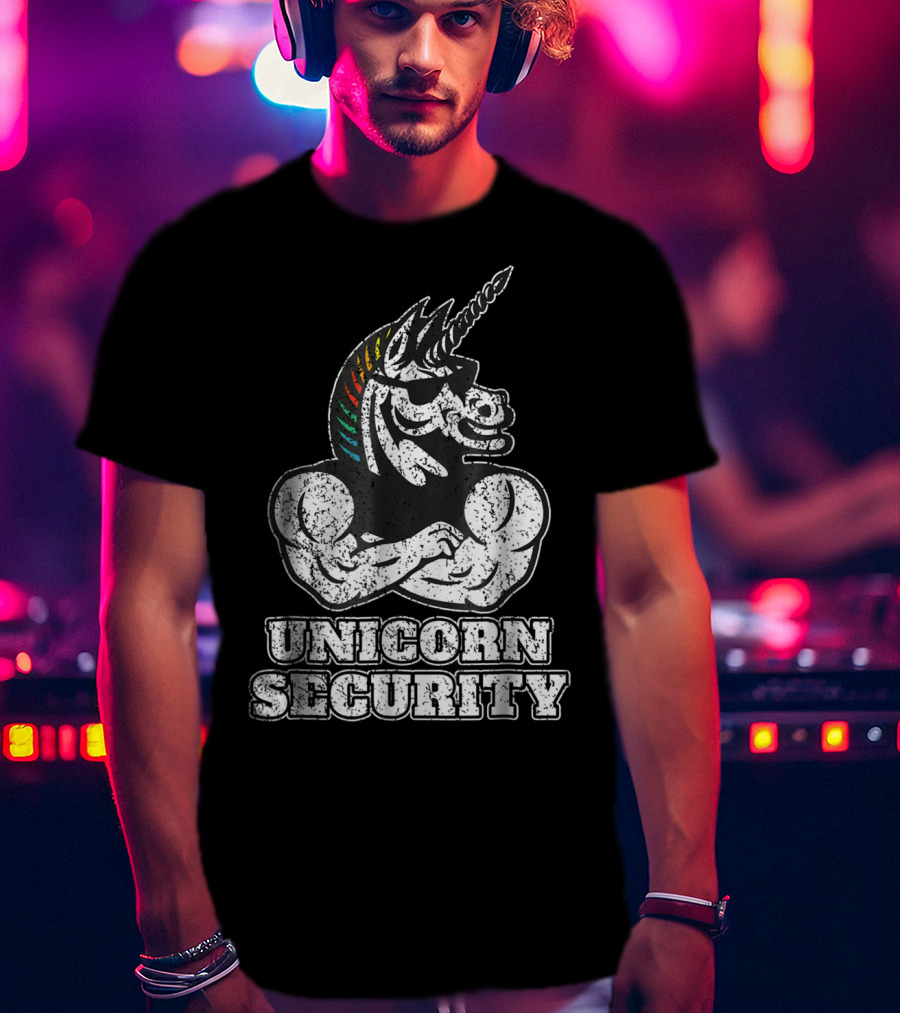 Unicorn Security Funny Unicorn Muscle T-Shirt