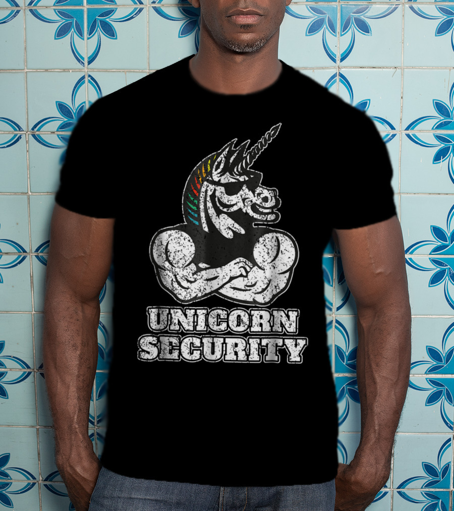 Unicorn Security Funny Unicorn Muscle T-Shirt