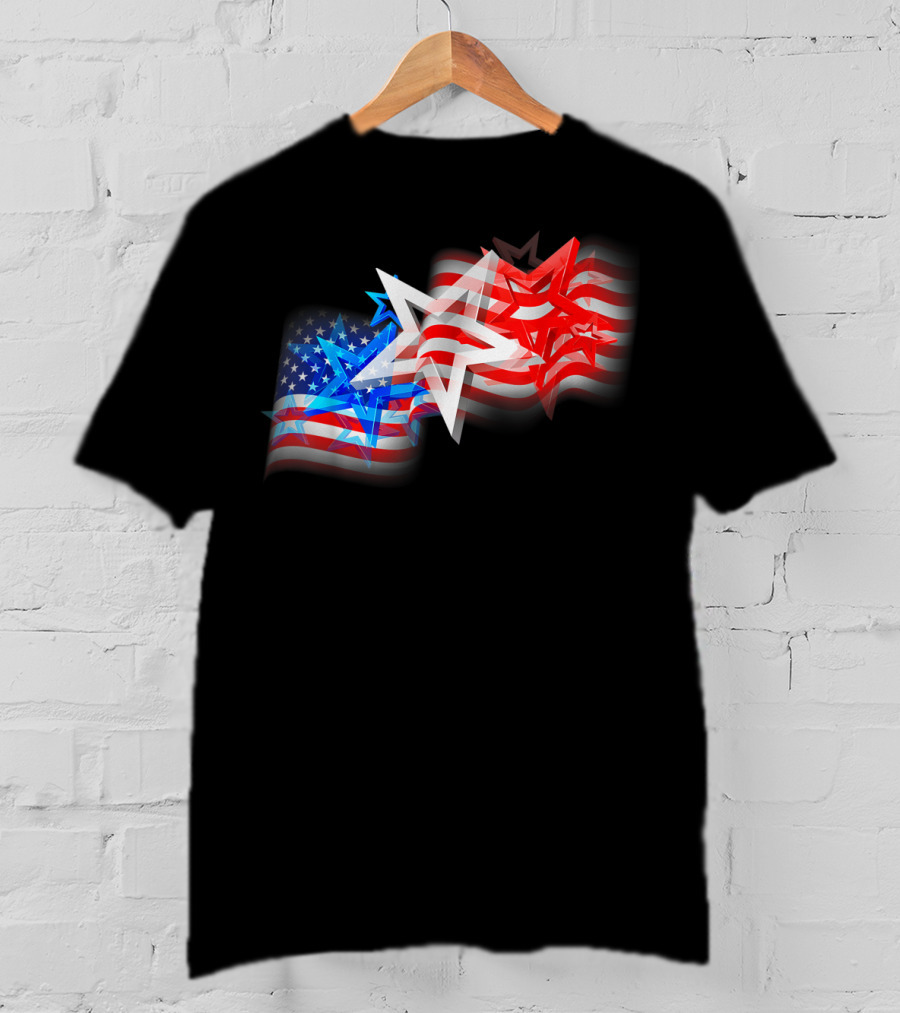 US Flag Patriotic American Stars And Stripes Iconic T-Shirt