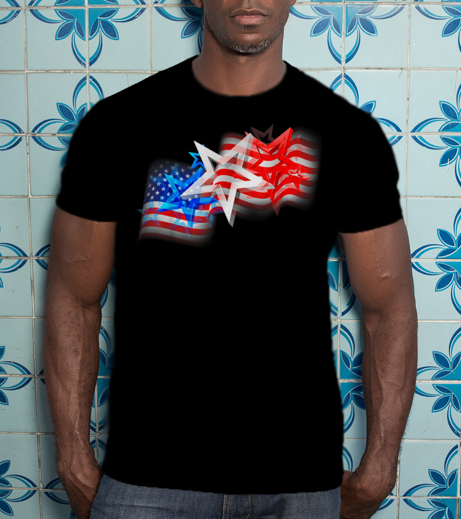US Flag Patriotic American Stars And Stripes Iconic T-Shirt
