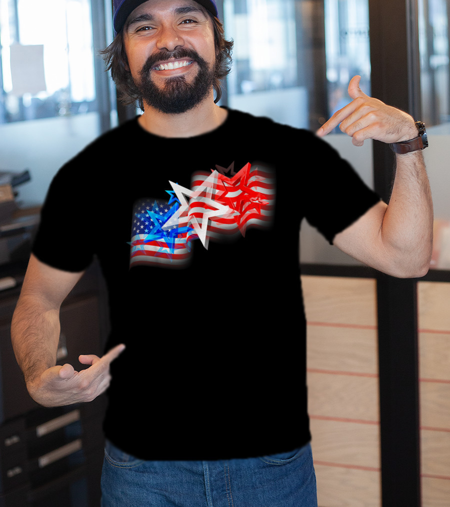 US Flag Patriotic American Stars And Stripes Iconic T-Shirt
